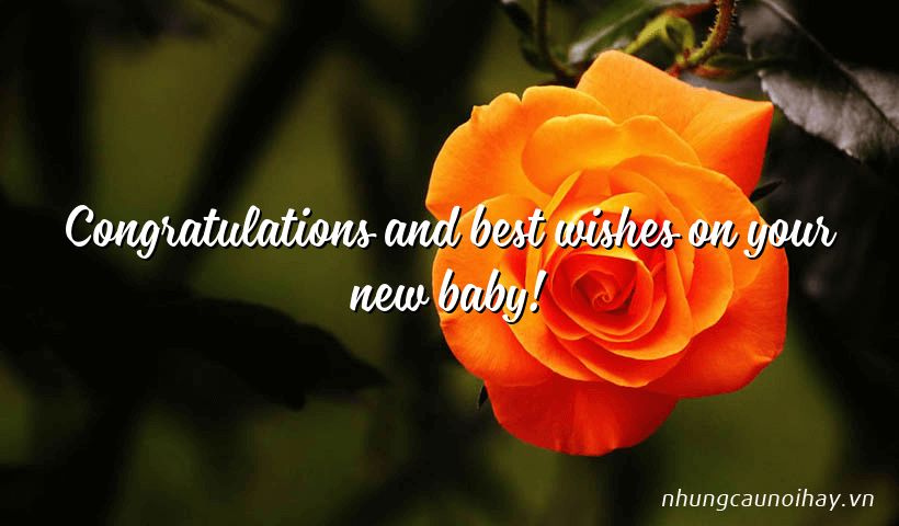 Congratulations and best wishes on your new baby!